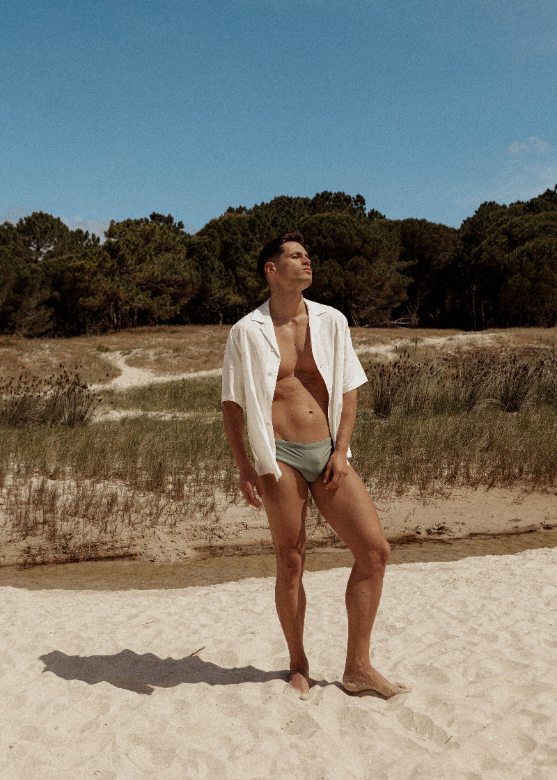 CLASSIC FIT SWIM BRIEF - FOREST GREEN