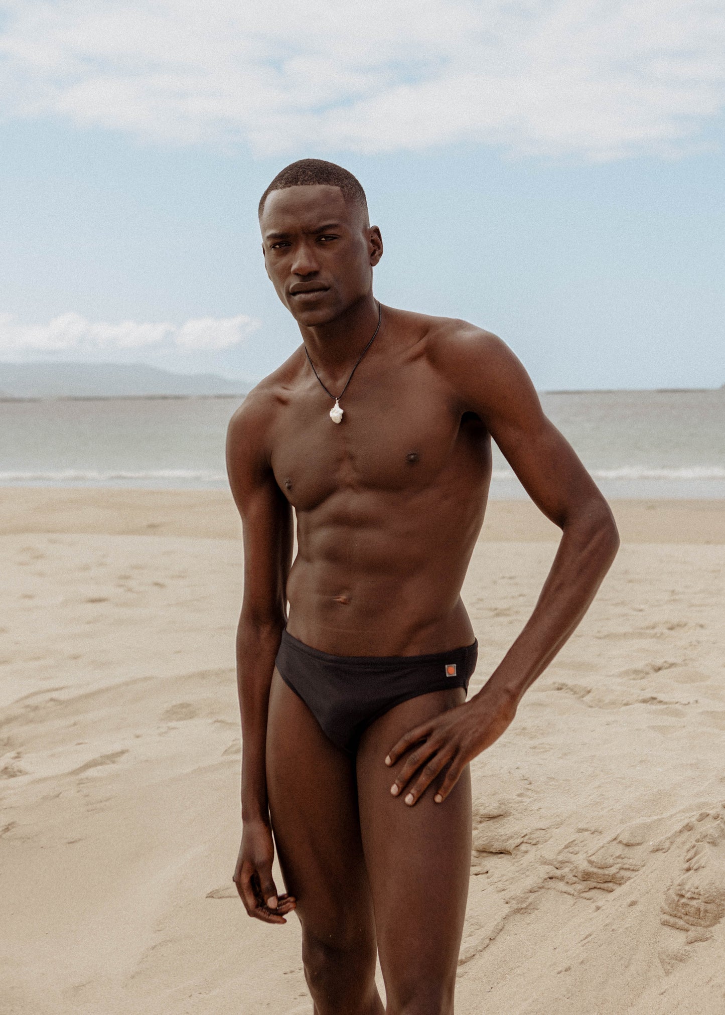 SLIM FIT SWIM BRIEF - BLACK