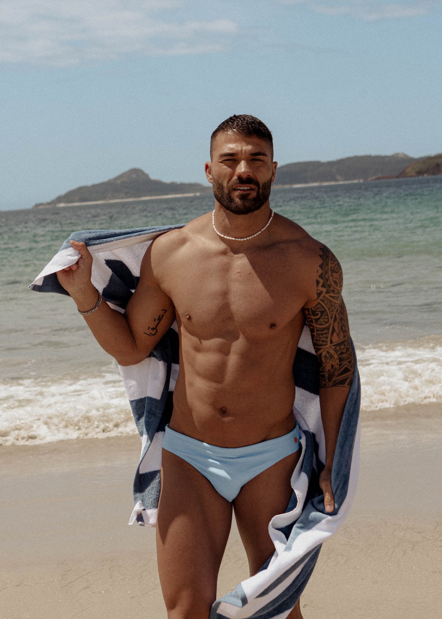 CUECAS DE BANHO HOMEM - SLIM FIT - COR AZUL CELESTE