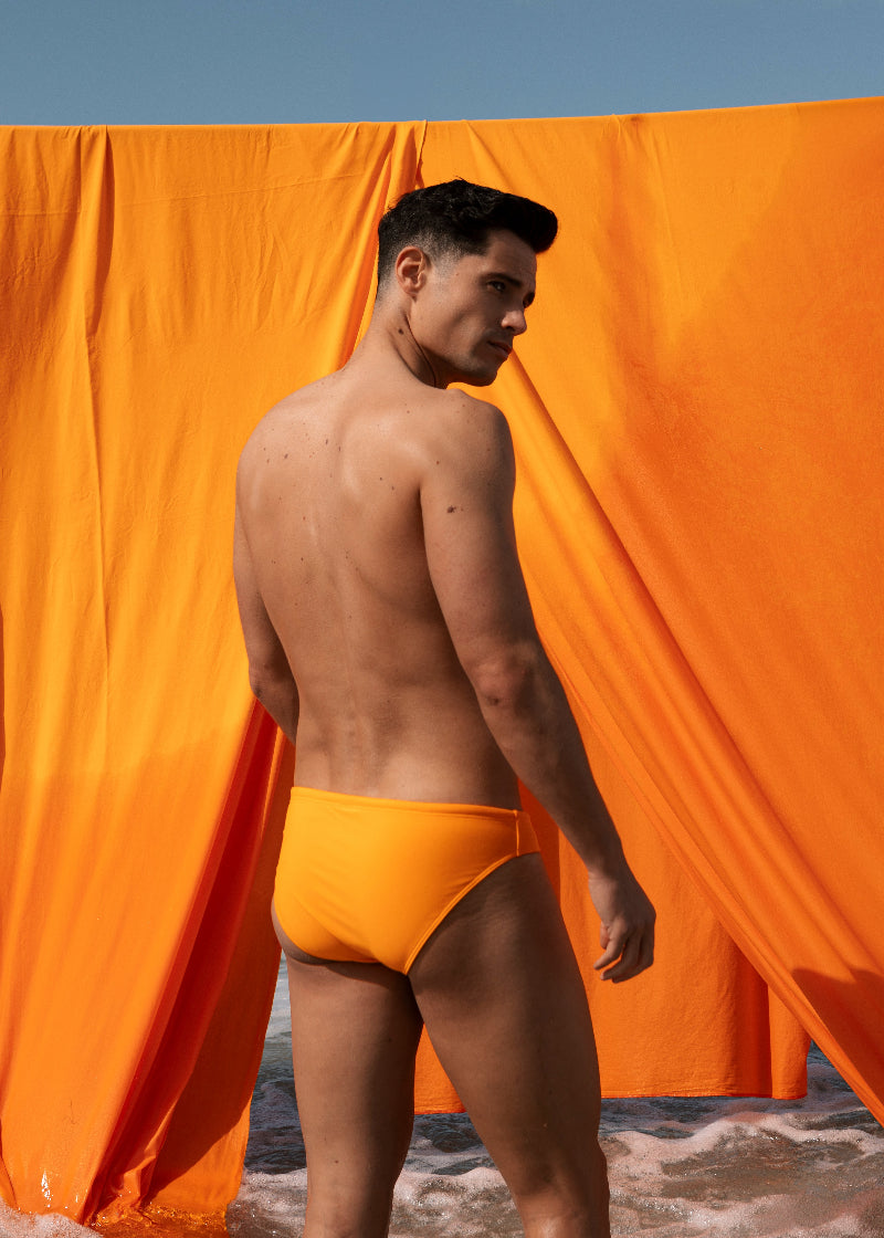 SWIM BRIEFS SLIM FIT - SUN ORANGE COLOR